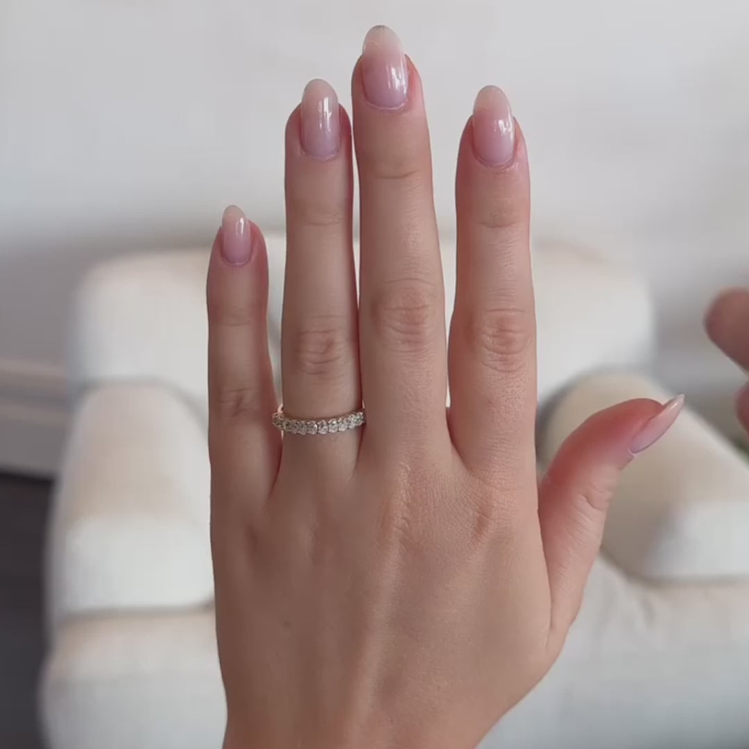 Oval Belle & Noble Ring Stack_14k White Gold