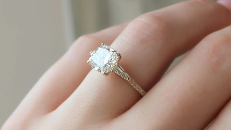 moissanite cushion cut rings
