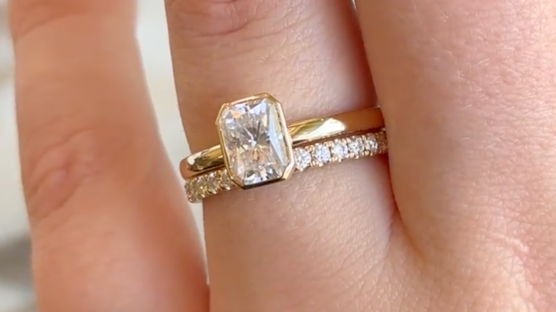 radiant cut moissanite ring