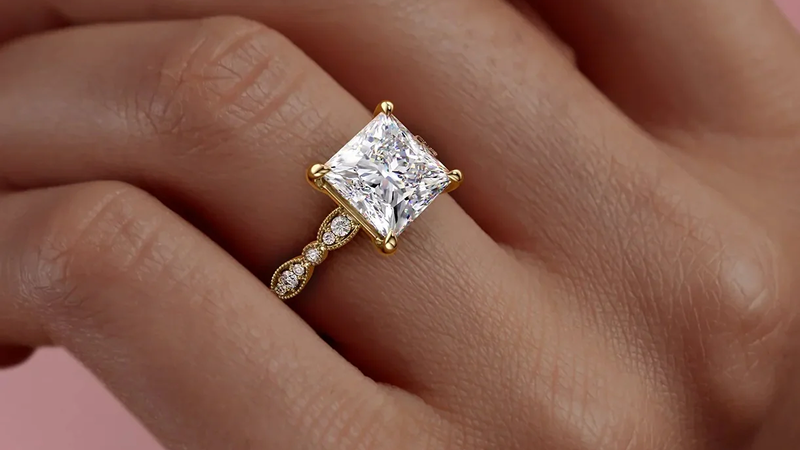 yellow gold moissanite