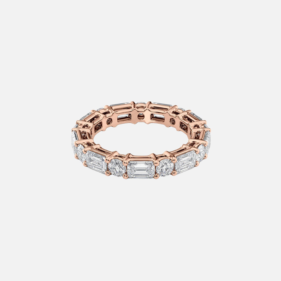  Alternating Emerald And Round Basket Eternity Ring 14k Rose Gold 4 0 001