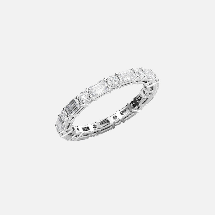  Alternating Emerald And Round Basket Eternity Ring 14k White Gold 2 1 002