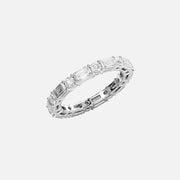  Alternating Emerald And Round Basket Eternity Ring 14k White Gold 2 6 002