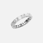  Alternating Emerald And Round Basket Eternity Ring 14k White Gold 4 0 002