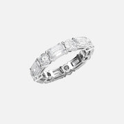  Alternating Emerald And Round Basket Eternity Ring 14k White Gold 5 0 002