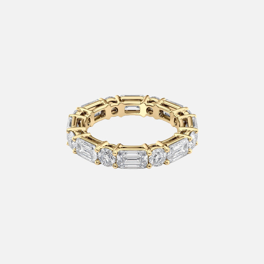  Alternating Emerald And Round Basket Eternity Ring 14k Yellow Gold 4 4 001