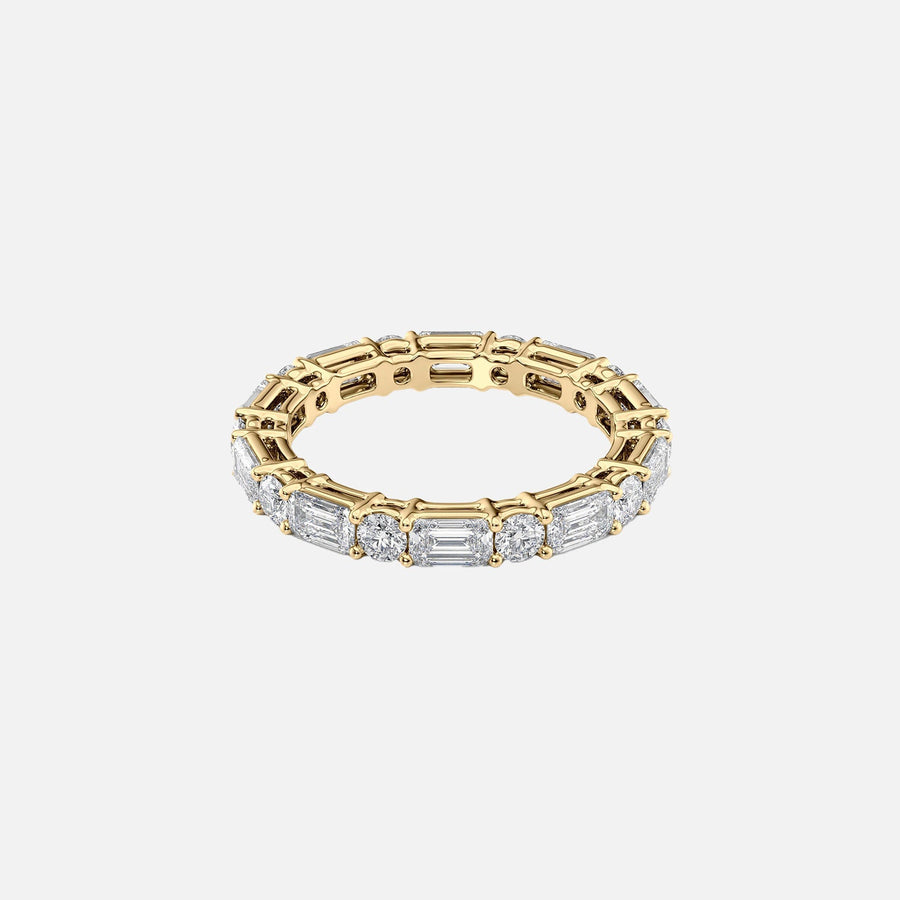  Alternating Emerald And Round Basket Eternity Ring 18k Yellow Gold 2 6 001