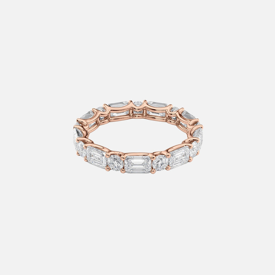  Alternating Emerald And Round U Prong Eternity Ring 14k Rose Gold 3 5 001
