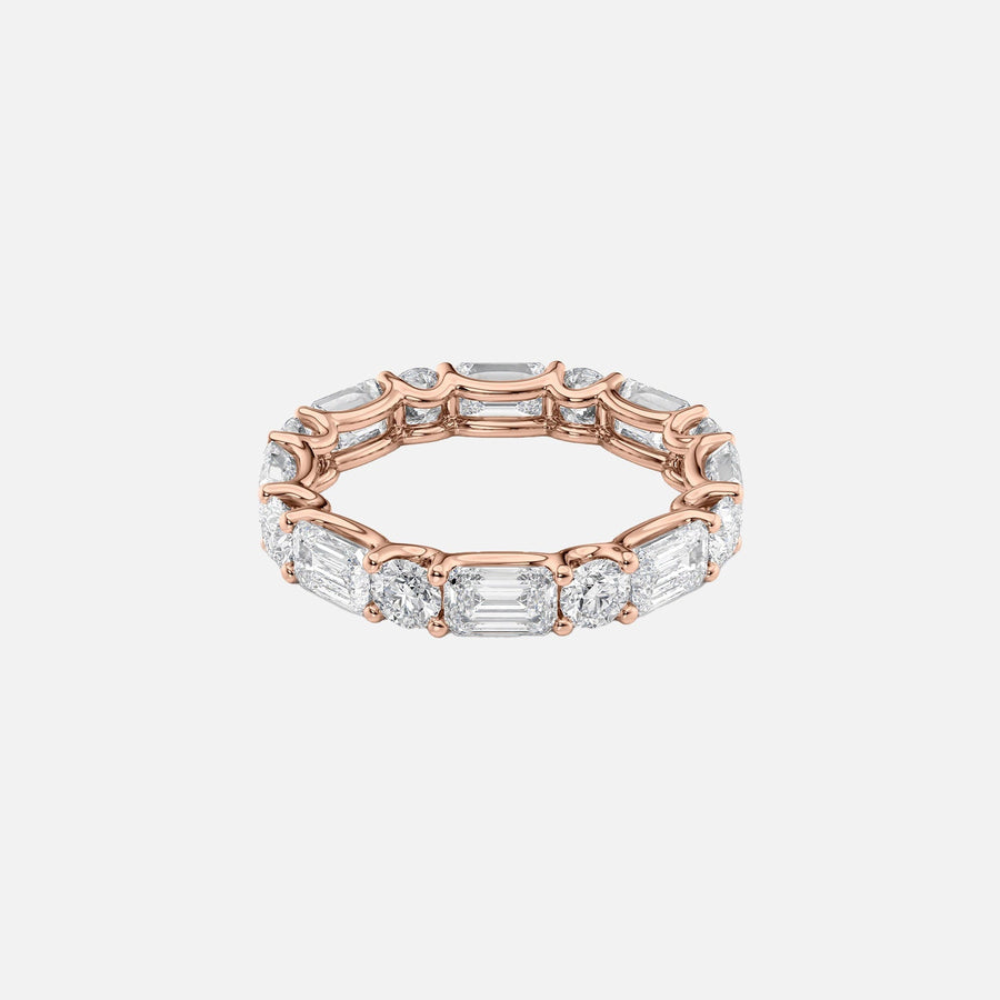  Alternating Emerald And Round U Prong Eternity Ring 14k Rose Gold 4 2 001