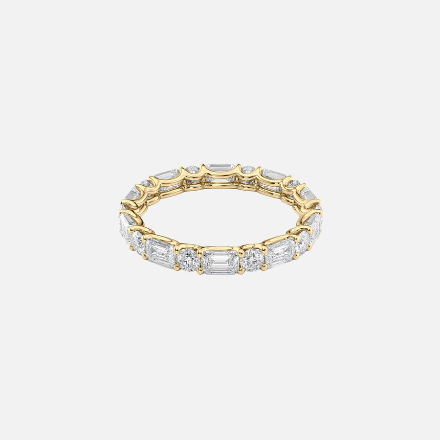  Alternating Emerald And Round U Prong Eternity Ring 14k Yellow Gold 2 6 001