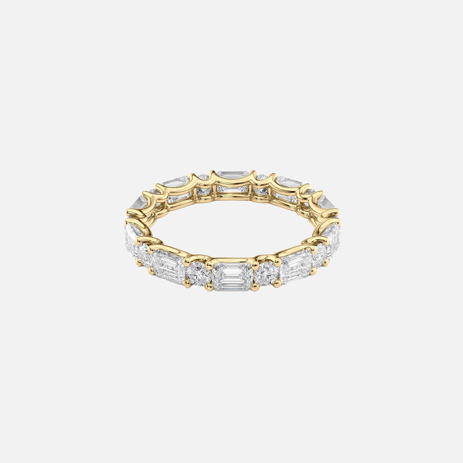  Alternating Emerald And Round U Prong Eternity Ring 14k Yellow Gold 3 2 001