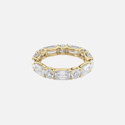  Alternating Emerald And Round U Prong Eternity Ring 14k Yellow Gold 5 0 001