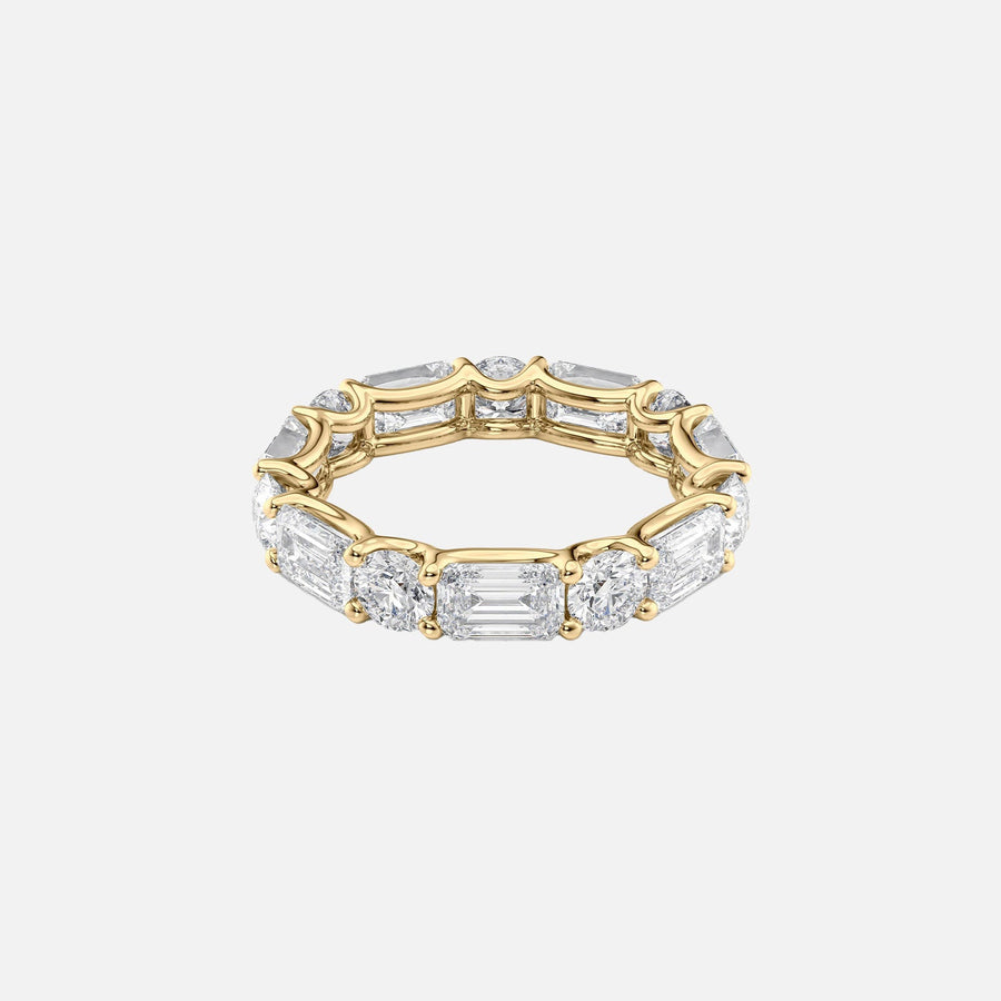  Alternating Emerald And Round U Prong Eternity Ring 14k Yellow Gold 5 0 001