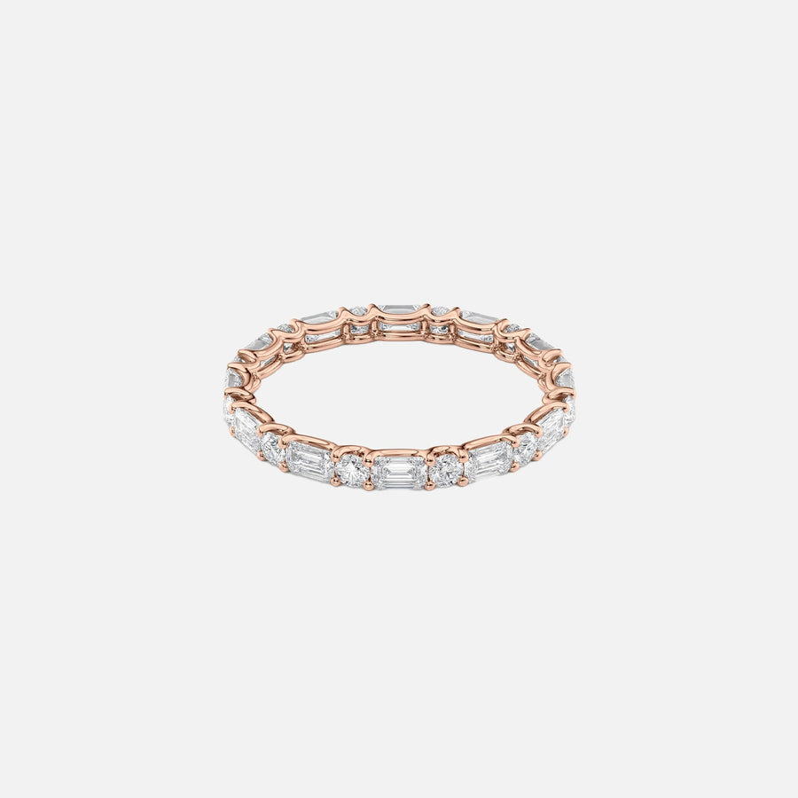  Alternating Emerald And Round U Prong Eternity Ring 18k Rose Gold 1 5 001
