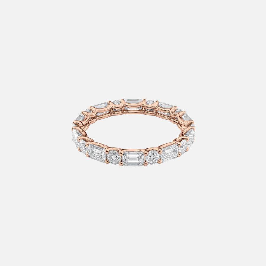  Alternating Emerald And Round U Prong Eternity Ring 18k Rose Gold 2 6 001