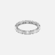 Alternating Emerald And Round U Prong Eternity Ring 18k White Gold 3 2 001