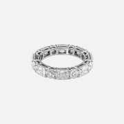  Alternating Radiant And Round Basket Eternity Ring 14k White Gold 4 6 001