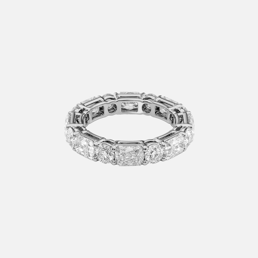  Alternating Radiant And Round Basket Eternity Ring 14k White Gold 4 6 001