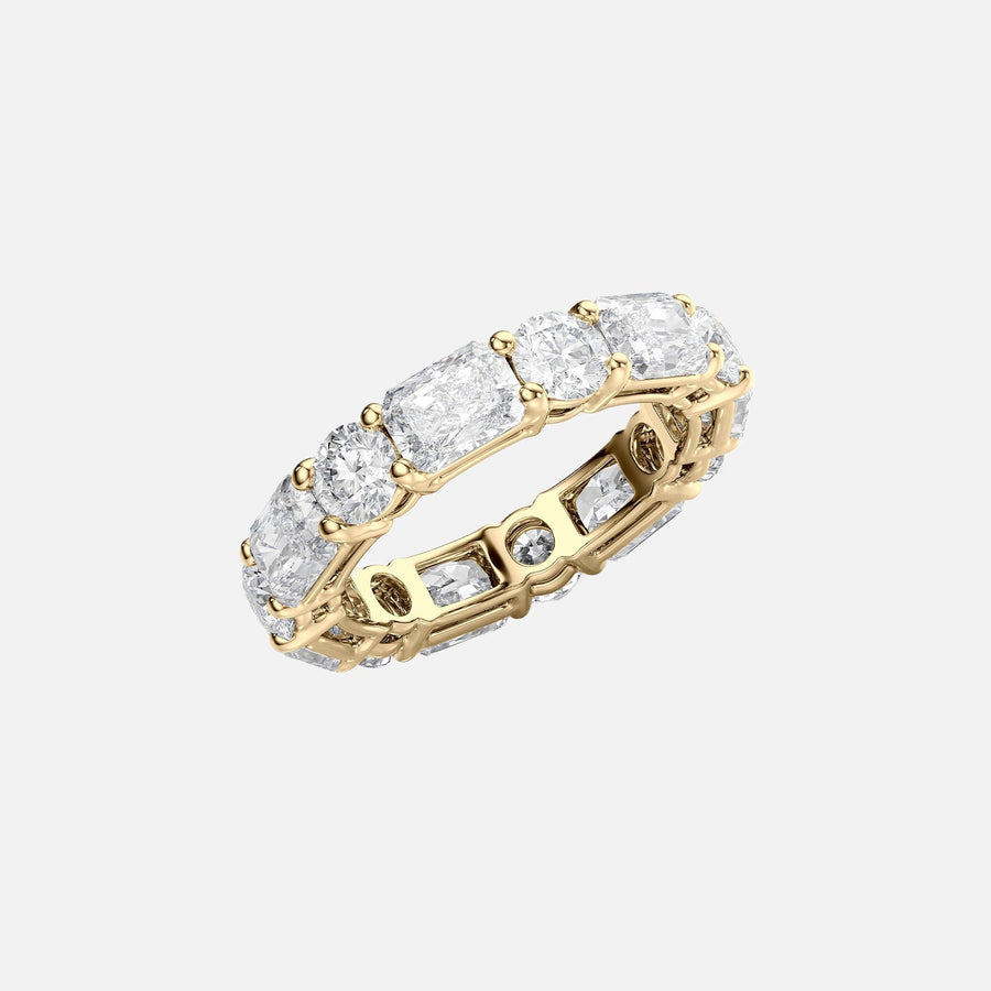  Alternating Radiant And Round Basket Eternity Ring 14k Yellow Gold 5 7 002