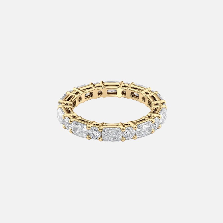  Alternating Radiant And Round Basket Eternity Ring 18k Yellow Gold 2 8 001