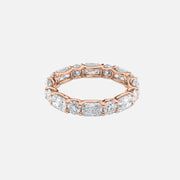  Alternating Radiant And Round U Prong Eternity Ring 14k Rose Gold 3 7 001