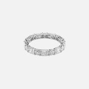  Alternating Radiant And Round U Prong Eternity Ring 14k White Gold 2 8 001