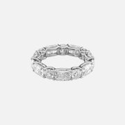  Alternating Radiant And Round U Prong Eternity Ring 14k White Gold 5 7 001