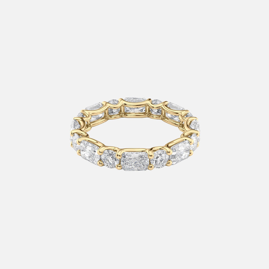  Alternating Radiant And Round U Prong Eternity Ring 14k Yellow Gold 3 7 001