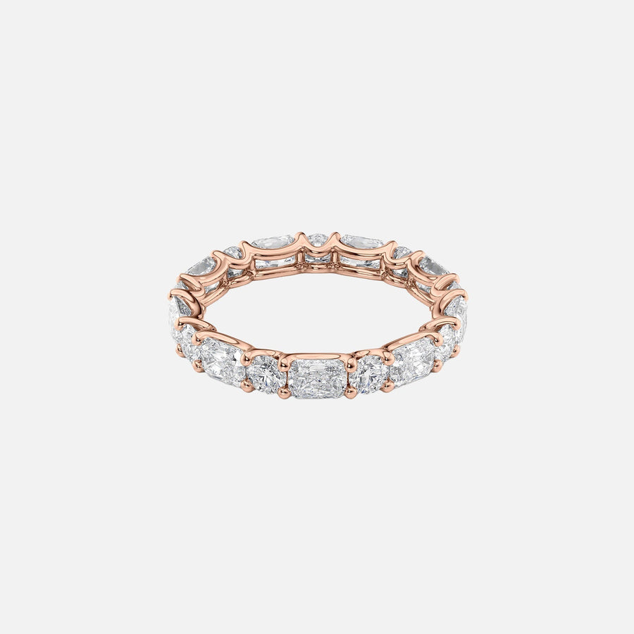  Alternating Radiant And Round U Prong Eternity Ring 18k Rose Gold 2 8 001