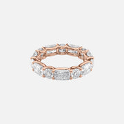  Alternating Radiant And Round U Prong Eternity Ring 18k Rose Gold 5 7 001