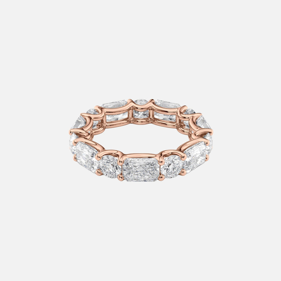  Alternating Radiant And Round U Prong Eternity Ring 18k Rose Gold 5 7 001