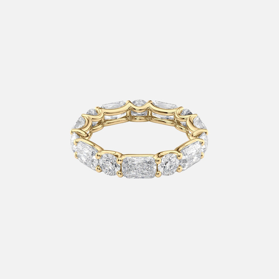  Alternating Radiant And Round U Prong Eternity Ring 18k Yellow Gold 4 6 001