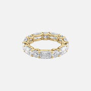  Alternating Radiant And Round U Prong Eternity Ring 18k Yellow Gold 5 7 001