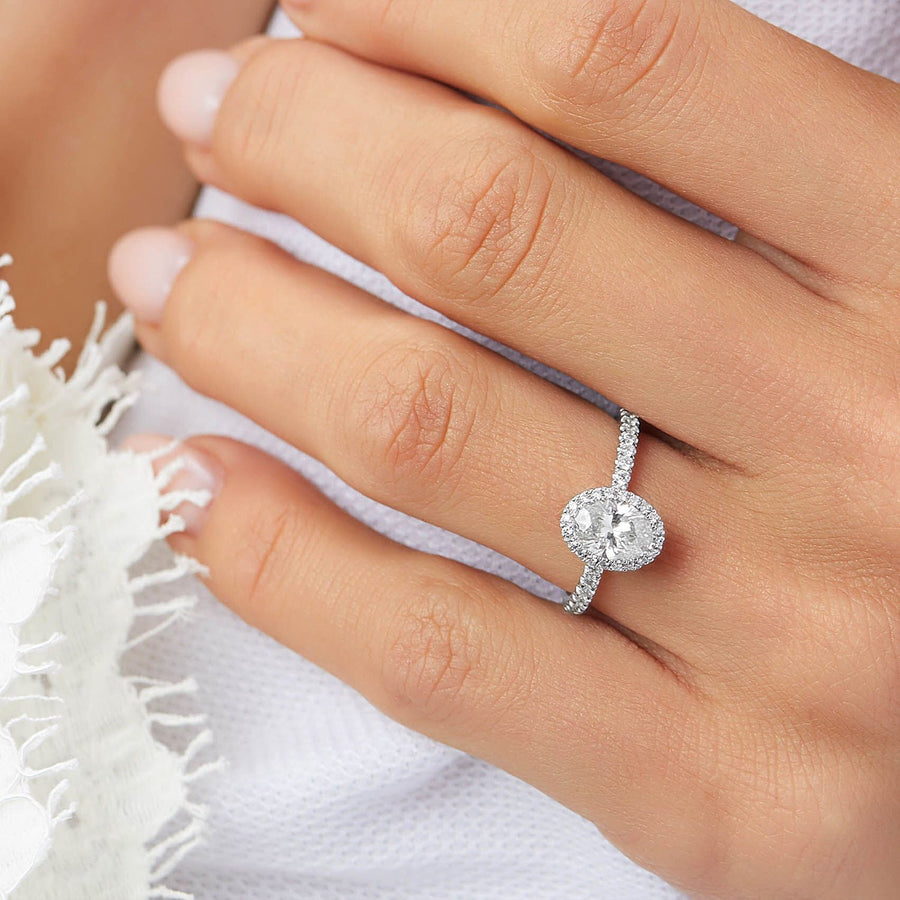 The Halo Amadora Oval Pave Moissanite Ring - KNT - Engagement Rings, Wedding Bands & Fine Jewelry