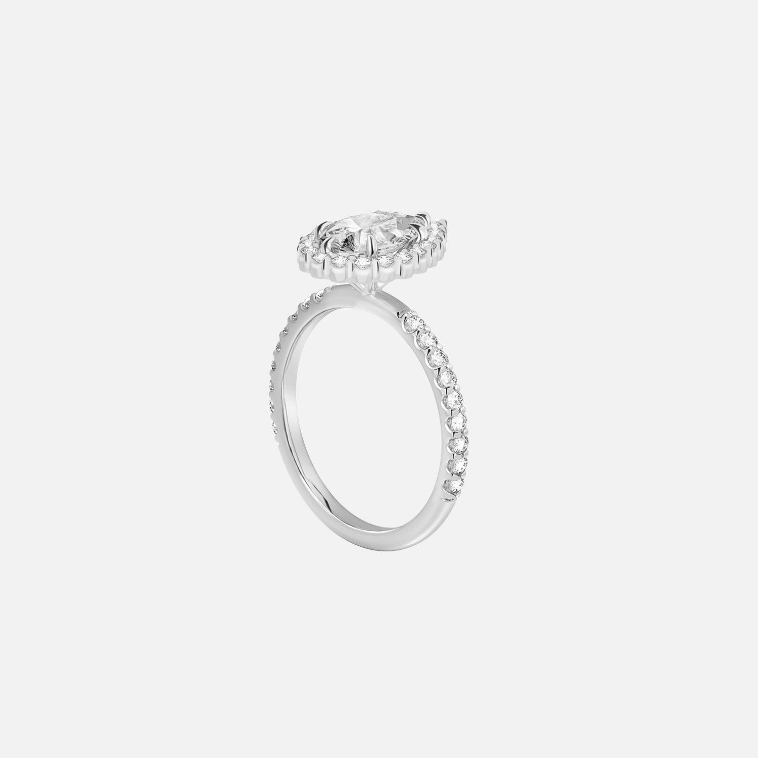 The Halo Amadora Pear Pave Moissanite Ring - KNT - Engagement Rings, Wedding Bands & Fine Jewelry
