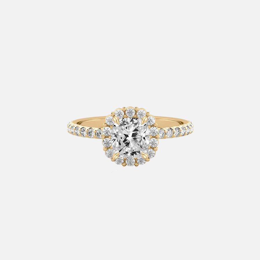 The Halo Amadora Cushion Pave Moissanite Ring - KNT - Engagement Rings, Wedding Bands & Fine Jewelry