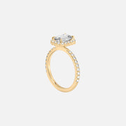 The Halo Amadora Emerald Pave Moissanite Ring - KNT - Engagement Rings, Wedding Bands & Fine Jewelry