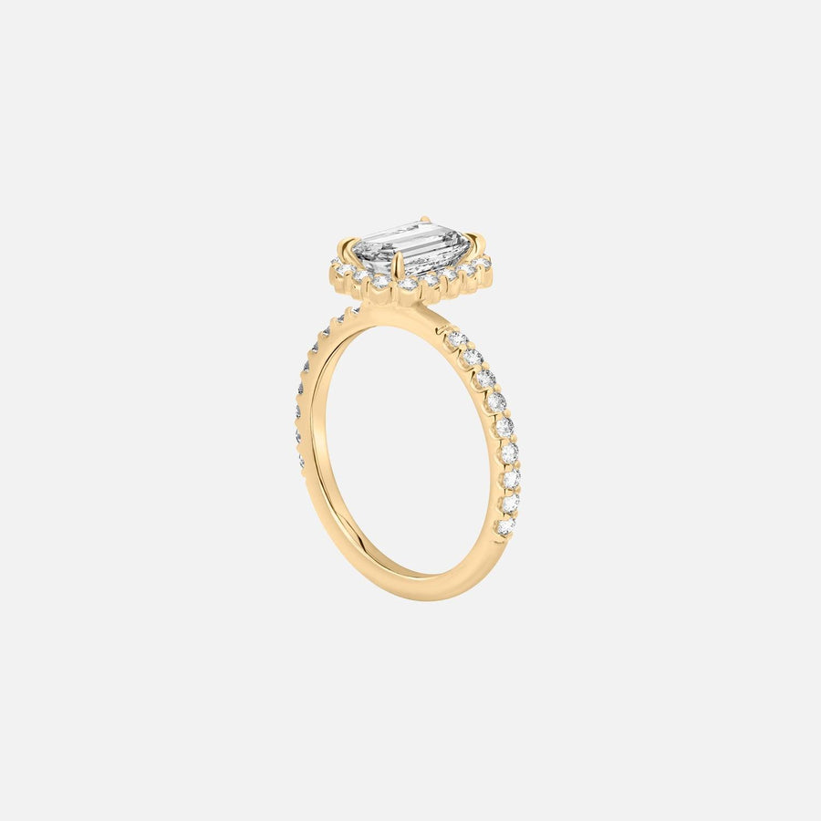 The Halo Amadora Emerald Pave Moissanite Ring - KNT - Engagement Rings, Wedding Bands & Fine Jewelry