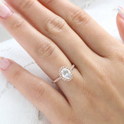 The Halo Amadora Oval Pave Moissanite Ring - KNT - Engagement Rings, Wedding Bands & Fine Jewelry