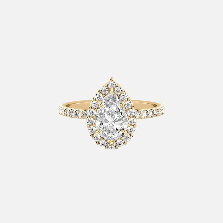 The Halo Amadora Pear Pave Moissanite Ring - KNT - Engagement Rings, Wedding Bands & Fine Jewelry