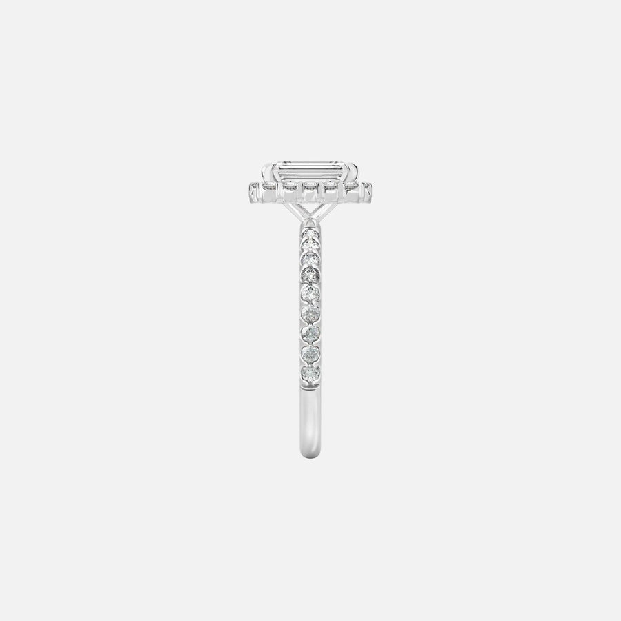 The Halo Amadora Emerald Pave Moissanite Ring - KNT - Engagement Rings, Wedding Bands & Fine Jewelry