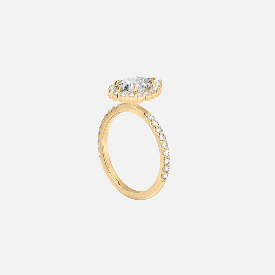 The Halo Amadora Pear Pave Moissanite Ring - KNT - Engagement Rings, Wedding Bands & Fine Jewelry