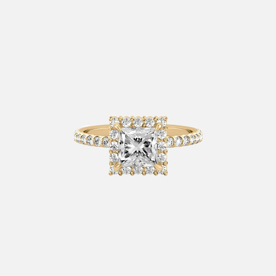 The Halo Amadora Princess Pave Moissanite Ring - KNT - Engagement Rings, Wedding Bands & Fine Jewelry