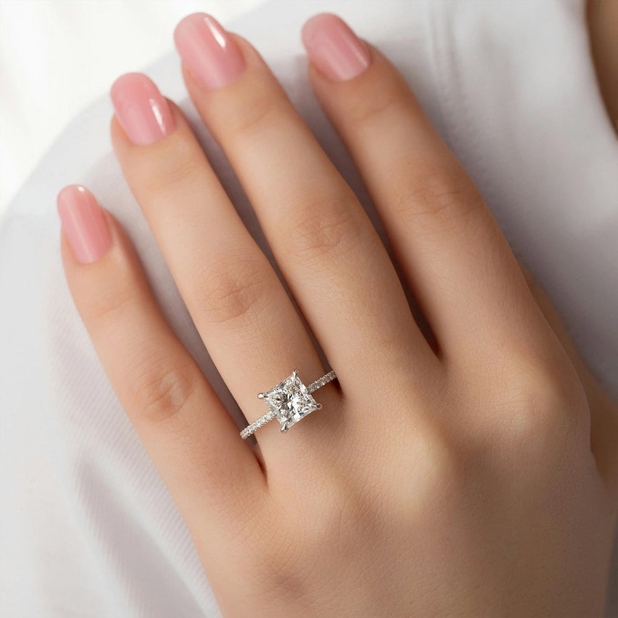 The Pave Andrewe Princess Moissanite Ring - KNT - Engagement Rings, Wedding Bands & Fine Jewelry