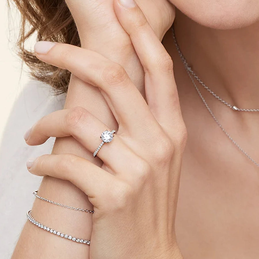 The Pave Andrewe Round Moissanite Ring - KNT - Engagement Rings, Wedding Bands & Fine Jewelry