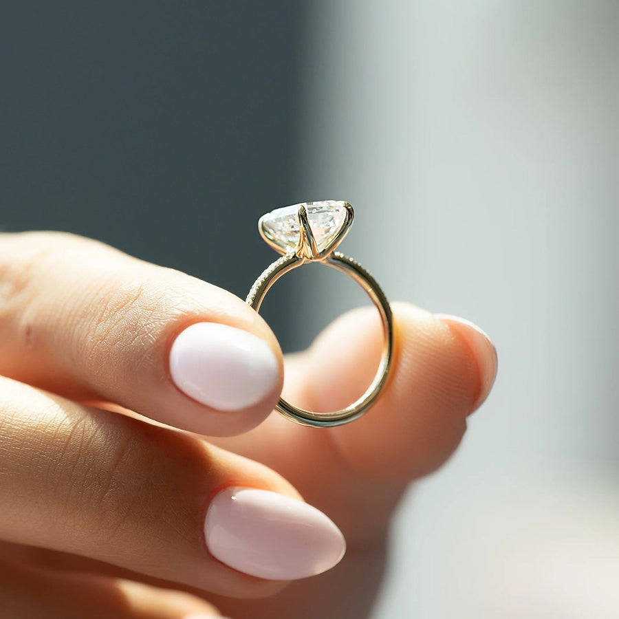 The Pave Andrewe Emerald Moissanite Ring - KNT - Engagement Rings, Wedding Bands & Fine Jewelry