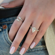 The Pave Andrewe Pear Moissanite Ring - KNT - Engagement Rings, Wedding Bands & Fine Jewelry