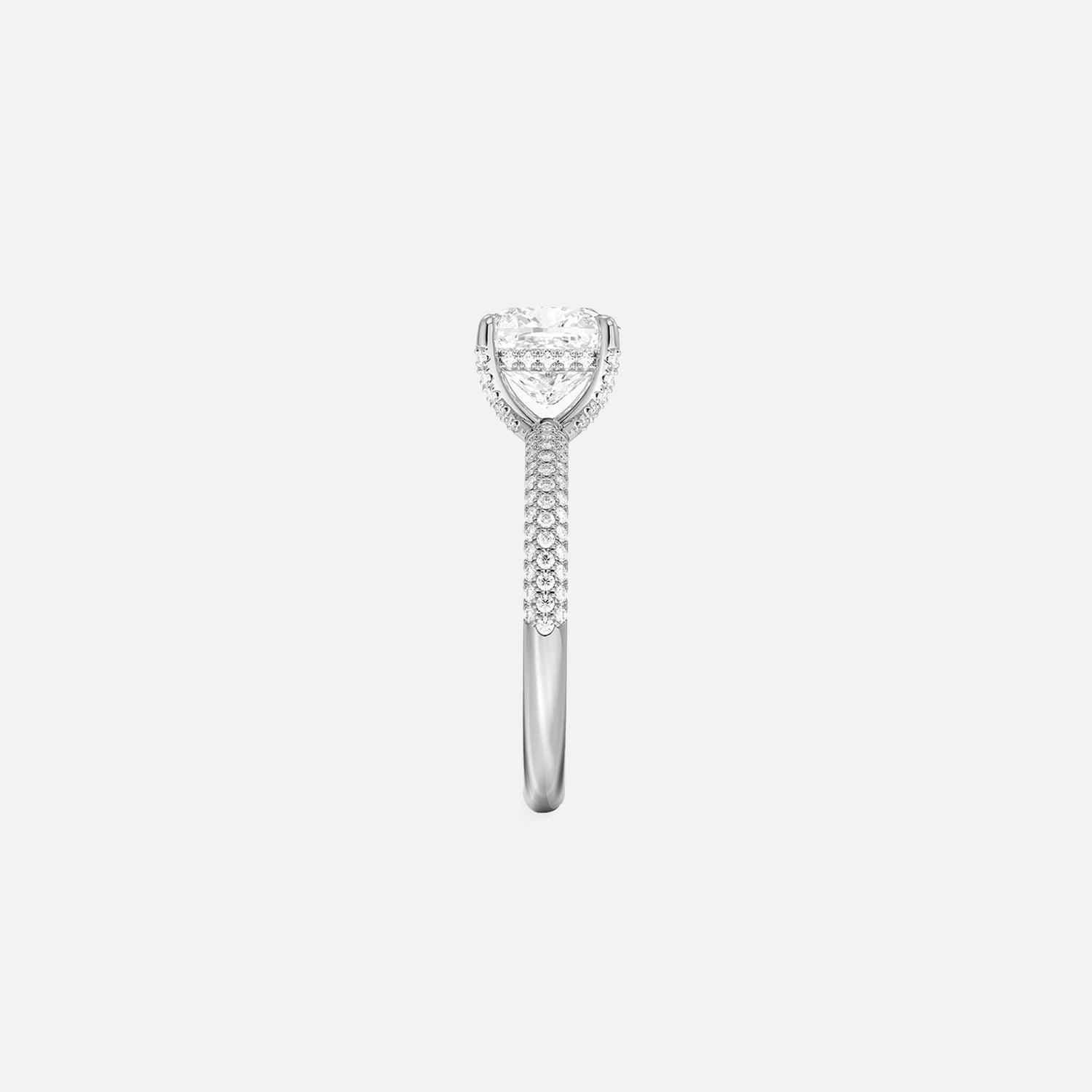 The Hidden Halo Aurora Cushion Pave Moissanite Ring - KNT - Engagement Rings, Wedding Bands & Fine Jewelry