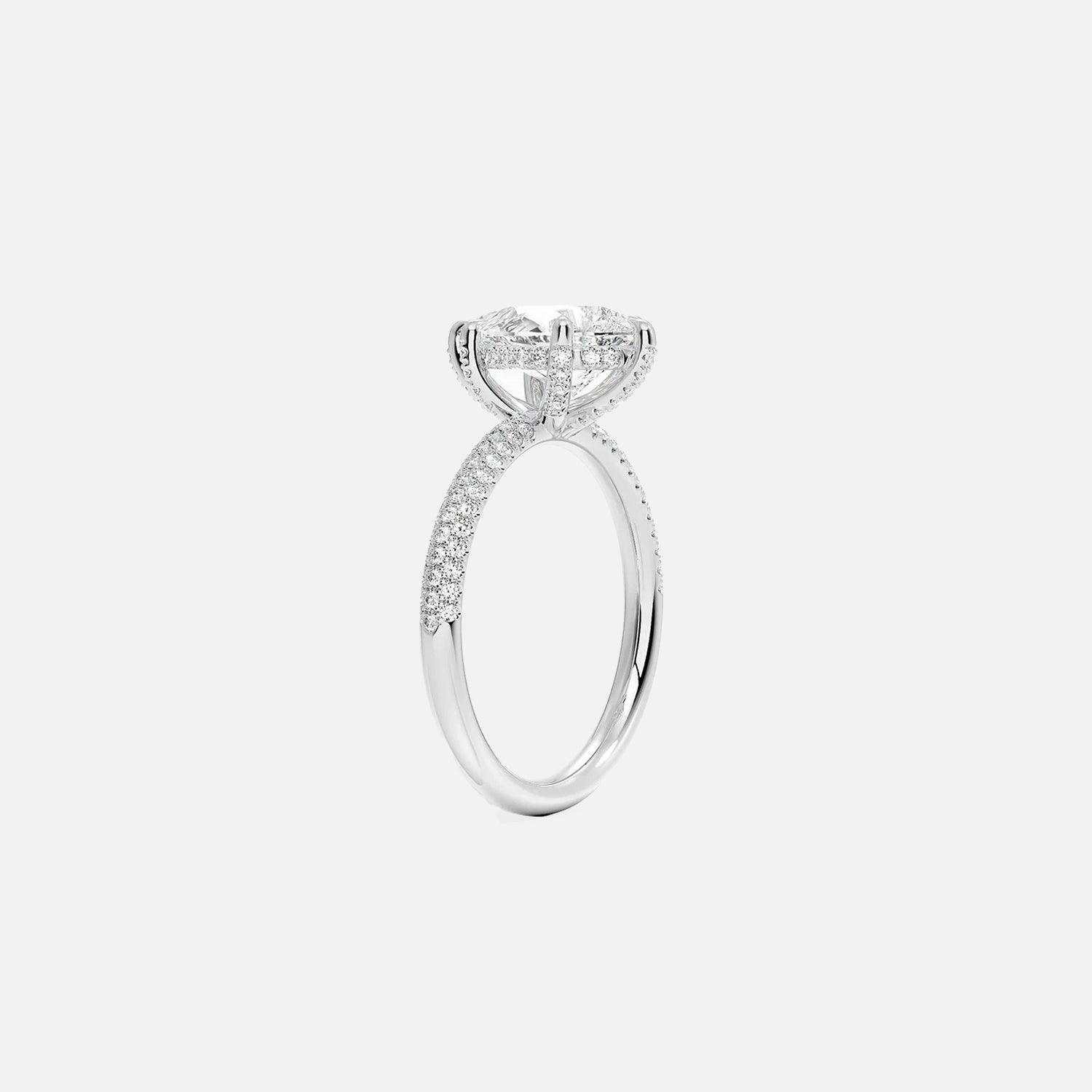 The Hidden Halo Aurora Pear Pave Moissanite Ring - KNT - Engagement Rings, Wedding Bands & Fine Jewelry