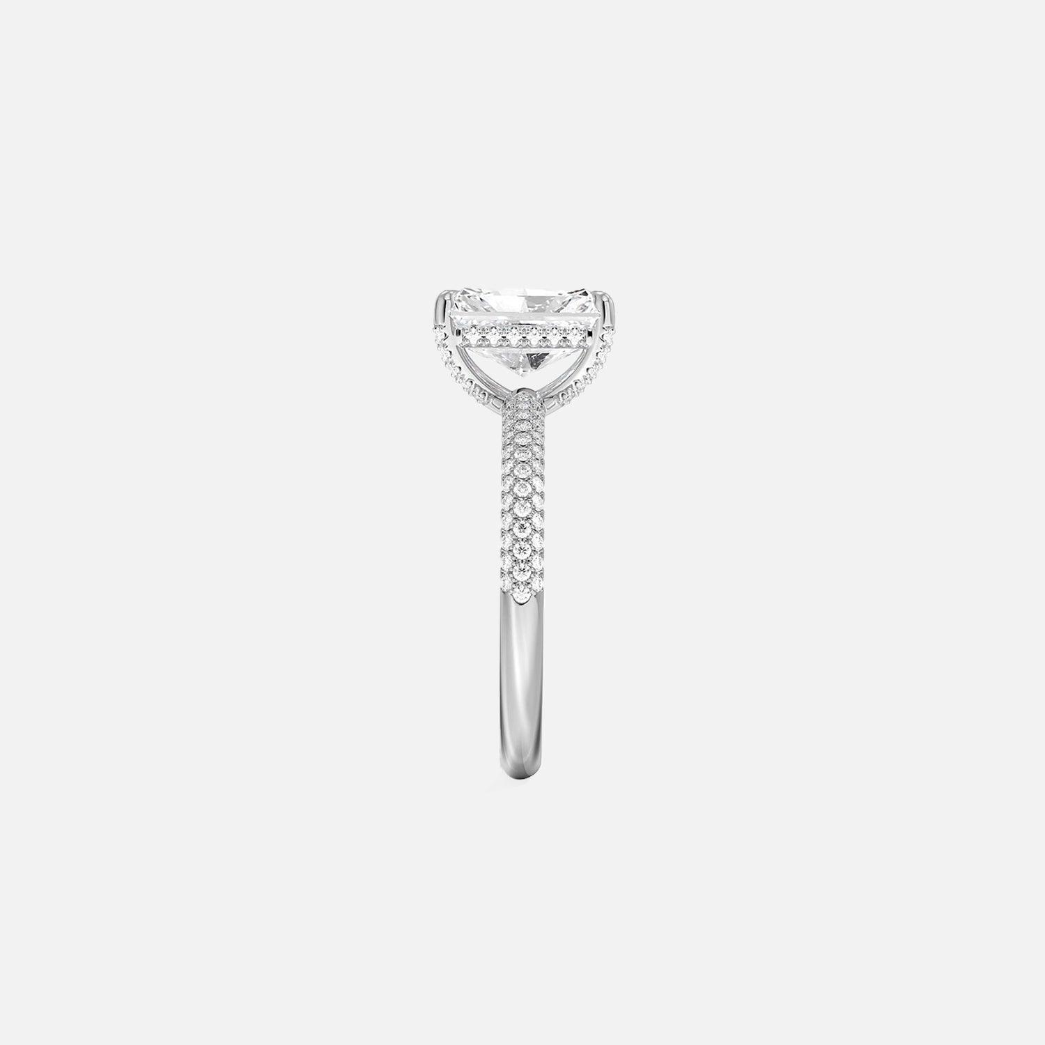 The Hidden Halo Aurora Radiant Pave Moissanite Ring - KNT - Engagement Rings, Wedding Bands & Fine Jewelry